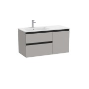The gap unik 2t+1p lavabo asym gauche slim 1000 gris moyen mat/poignées noires - ROCA A851996547 