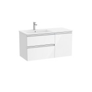 The gap unik 2t+1p lavabo asym gche slim 1000 blanc br/poignées alu brillantes - ROCA A851996806 