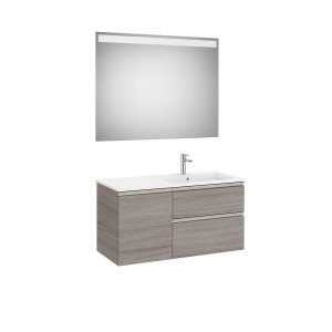 The gap pack 2t + 1p 1000 mm asymétrique droite city oak/poignées nickel mat - ROCA A851999402 