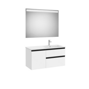 The gap pack 2t + 1p 1000 mm asymétrique droite blanc mat/poignées noires - ROCA A851999509 