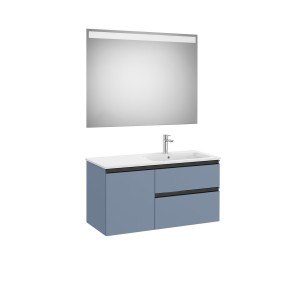 The gap pack 2t + 1p 1000 mm asymétrique droite bleu mat/ poignées noires - ROCA A851999548 