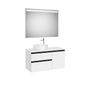 The gap pack 2t + 1p pour vasque à gauche 1000mm blanc mat/poignées noires - ROCA A852000509 