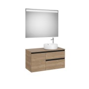 The gap pack 2t + 1p pour vasque à droite 1000mm noyer/poignées noires - ROCA A852001517 