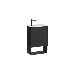 Mini pro unik 1 porte (meuble+lavabo) 450 mm noir mat - ROCA A852008523 