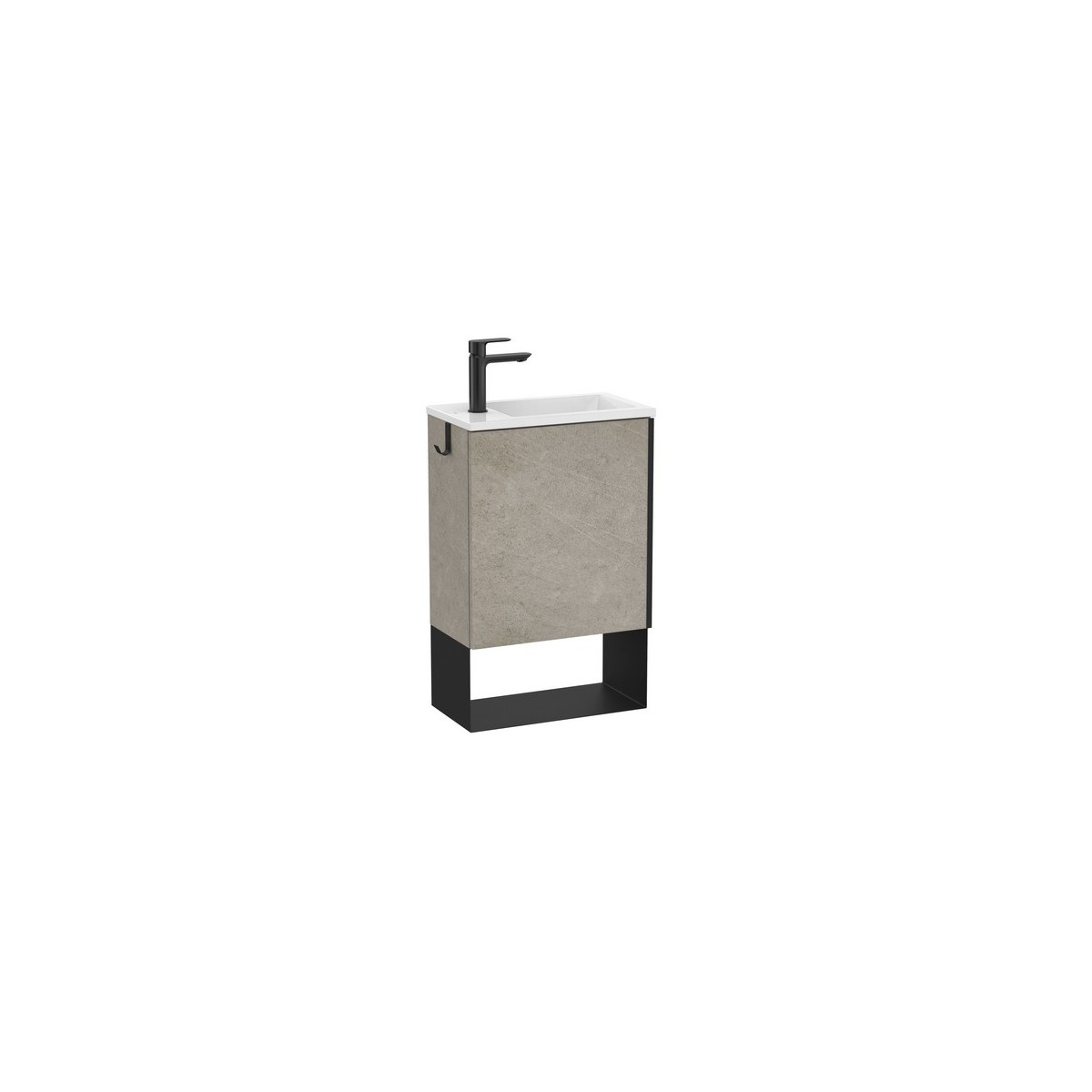 Mini pro unik 1 porte (meuble+lavabo) 450 mm gris ciment - ROCA A852008550 