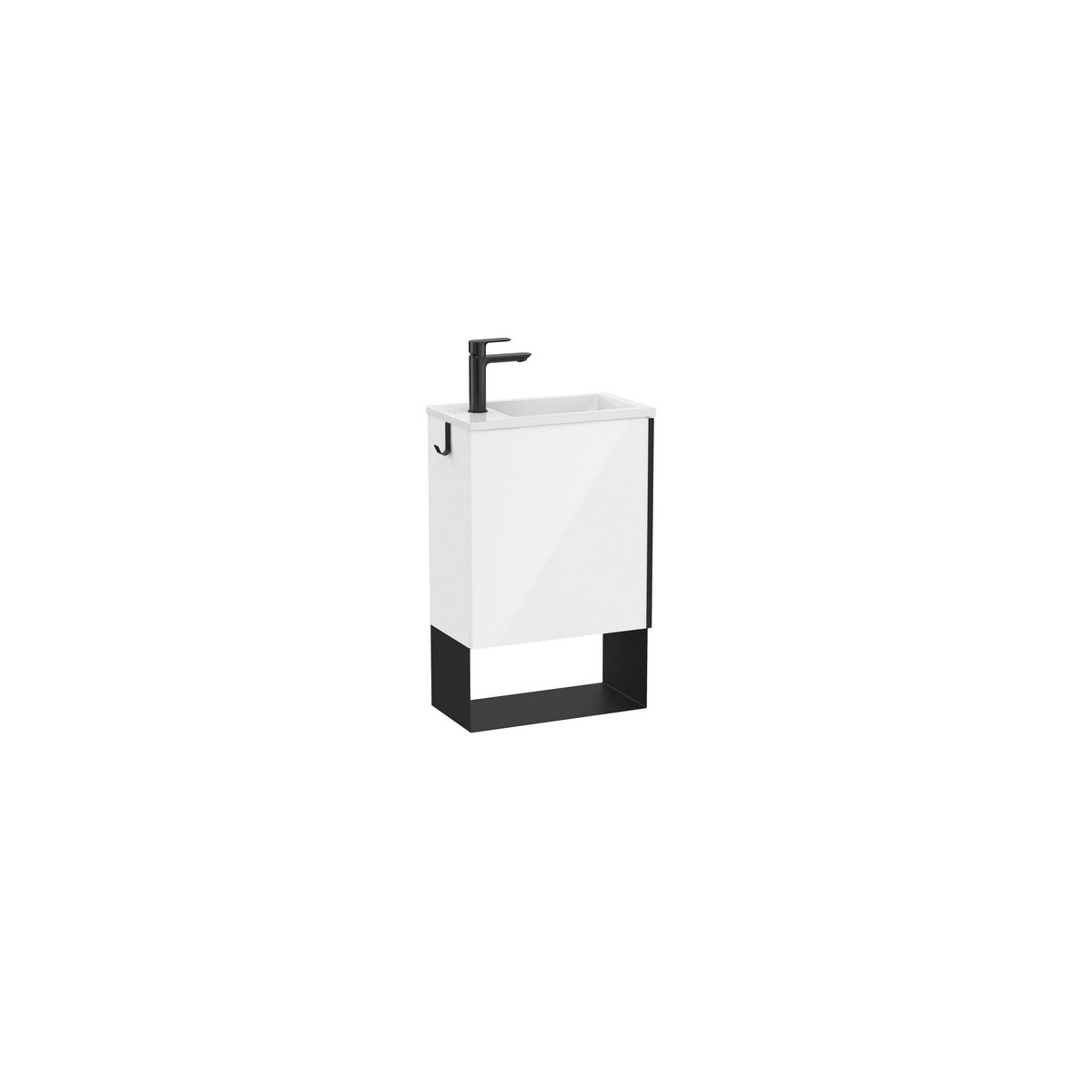 Mini pro unik 1 porte (meuble+lavabo) 450 mm blanc brillant - ROCA A852008806 