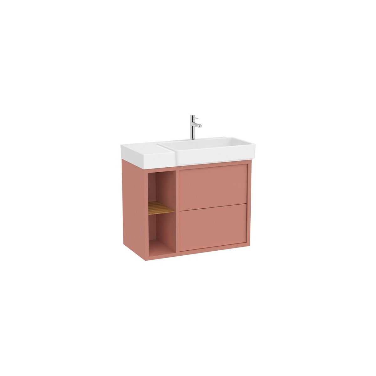 Tura unik 2t 2 niches lat lavabo asymétrique d 800 terracotta clair mat - ROCA A852027560 