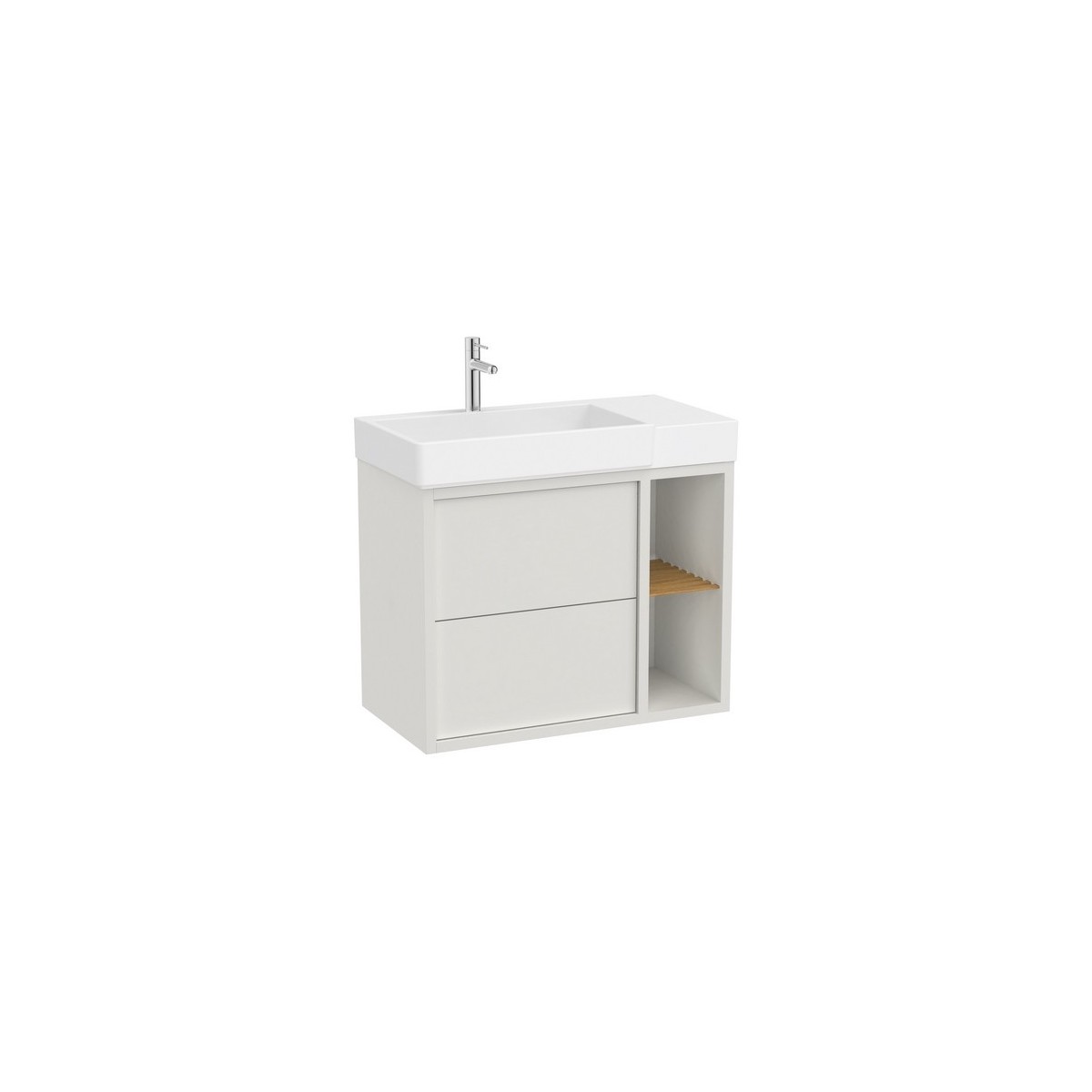 Tura unik 2t 2 niches lat lavabo asymétrique g 800 blc cassé mat - ROCA A852028558 