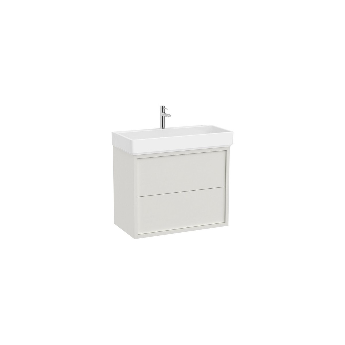 Tura unik (solution meuble 2 tiroirs + lavabo) 800 mm blanc cassé mat - ROCA A852033558 