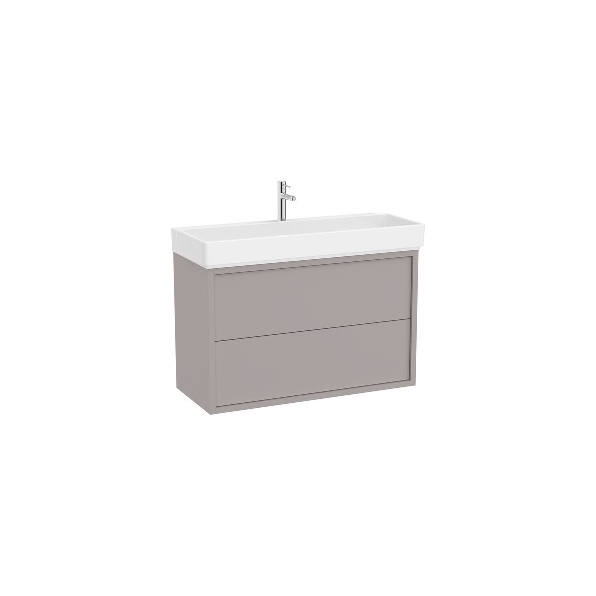 Tura unik (solution meuble 2t + lavabo percé 1 trou) 1000 mm gris clair mat - ROCA A852035559 