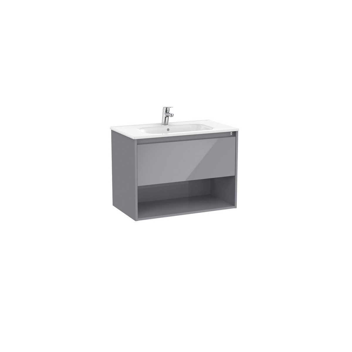 Tenor unik (meuble 1t et 1 niche inférieure + lavabo) 800 mm gris galet brillant - ROCA A852080516 