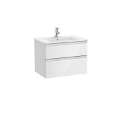 The gap unik meuble 2 tiroirs + lavabo slim 2 trou 700mm blanc brillant - ROCA A851477806 