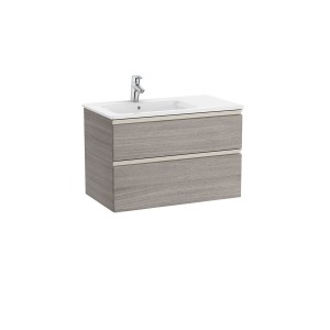 The gap unik meuble 2 tiroirs + lavabo gauche 2 trou 800mm city oak - ROCA A851479402 