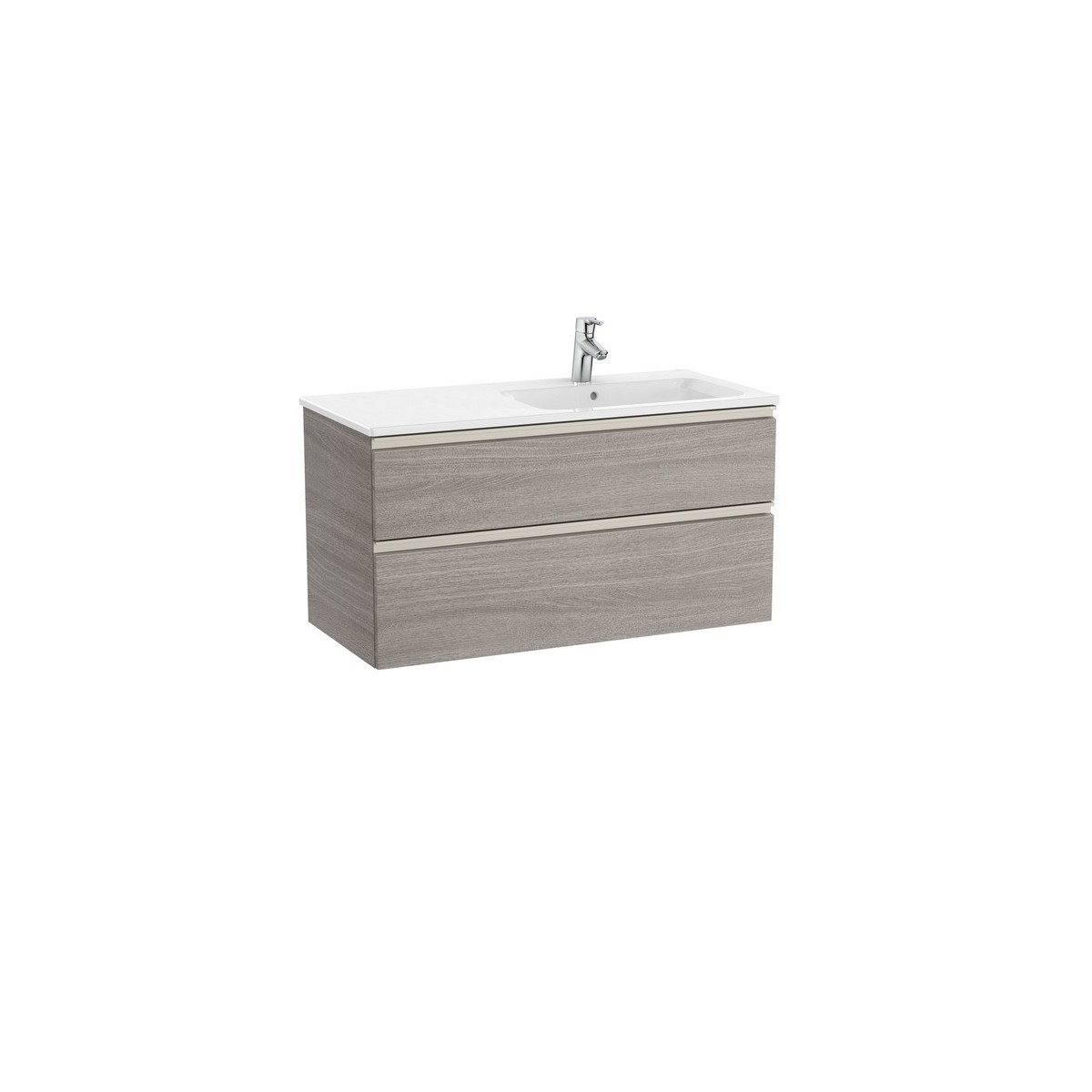The gap unik meuble 2 tiroirs + lavabo droite 2 trou 1000mm city oak - ROCA A851482402 