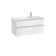 The gap unik meuble 2 tiroirs + lavabo droite 2 trou 1000mm blanc brillant - ROCA A851482806 