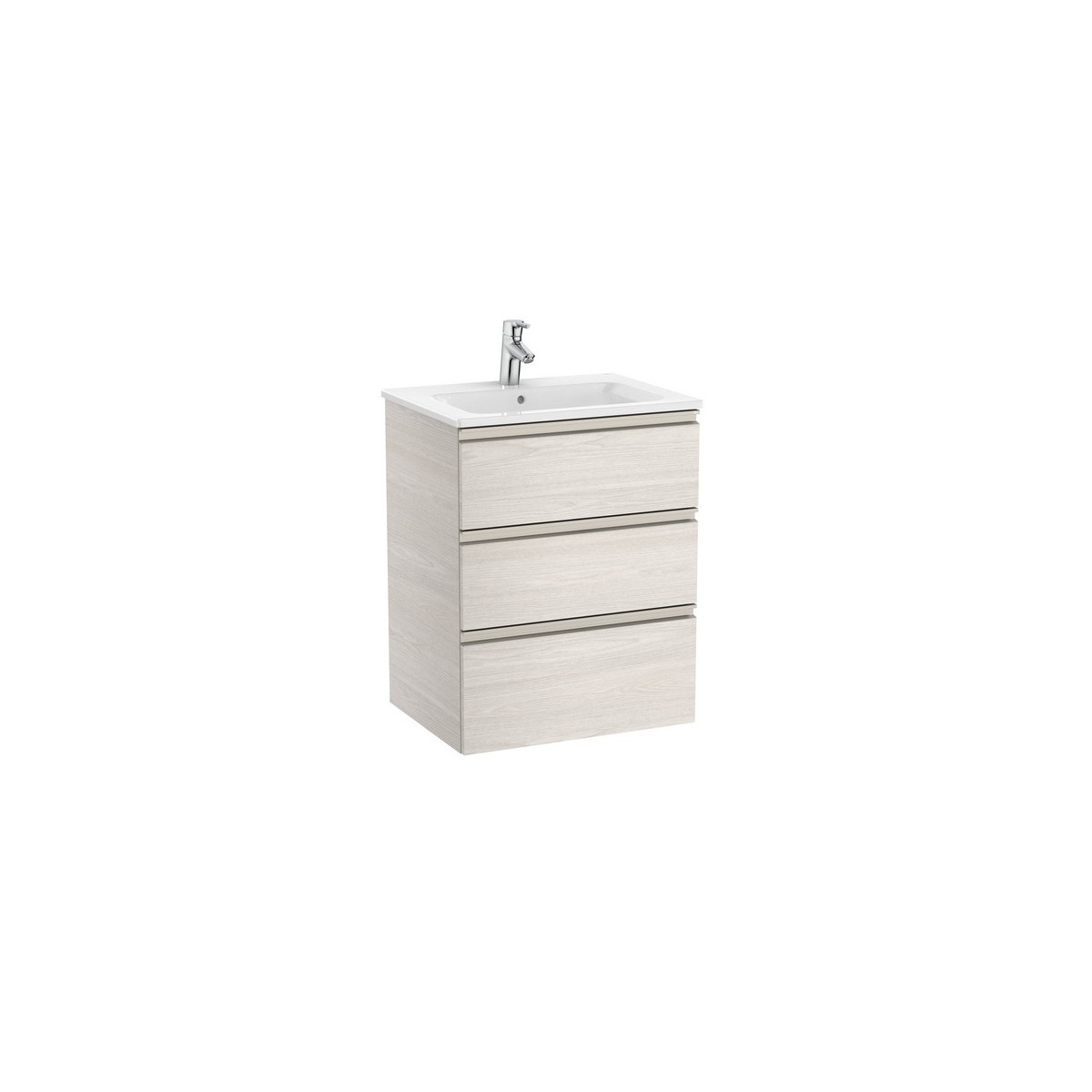 The gap unik meuble 3 tiroirs + lavabo slim 600mm frêne nordic - ROCA A851484434 