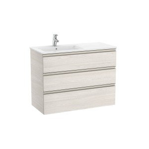 The gap unik meuble 3 tiroirs + lavabo slim gauche 1000mm frêne nordic - ROCA A851491434 