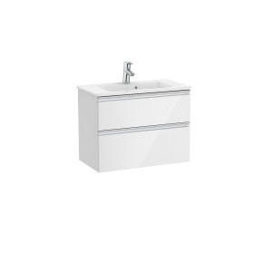 The gap unik meuble 2 tiroirs + lavabo slim 700mm blanc brillant - ROCA A851496806 