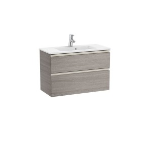 The gap unik meuble 2 tiroirs + lavabo slim 800mm city oak - ROCA A851497402 