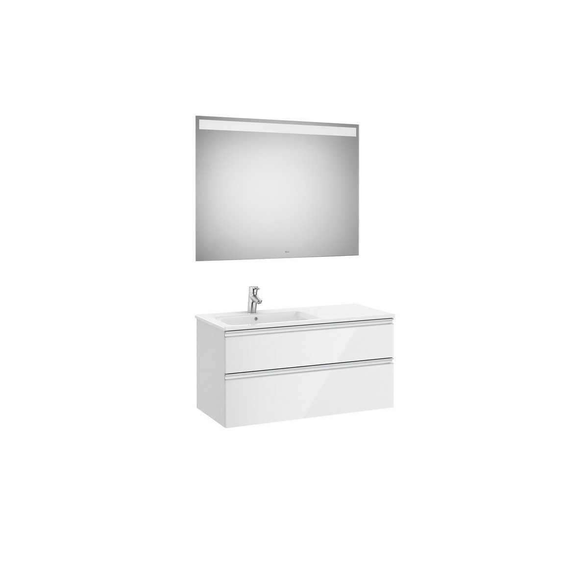 The gap pack 2t lav gche 1000mm (unik+miroir) blanc brillant - ROCA A851514806 