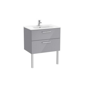 Victoria unik meuble 2 tiroirs + lavabo 700mm gris galet brillant - ROCA A851593516 