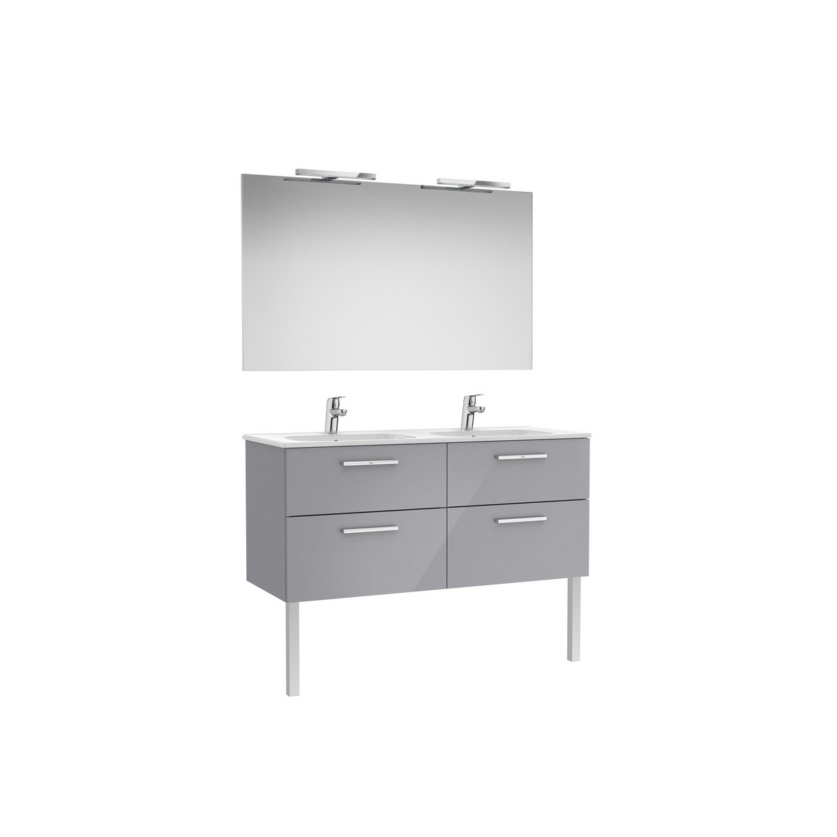 Victoria pack 2 tiroirs 1200mm gris galet brillant - ROCA A851606516 
