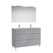 Victoria pack 3 tiroirs 1200mm gris galet brillant - ROCA A851609516 