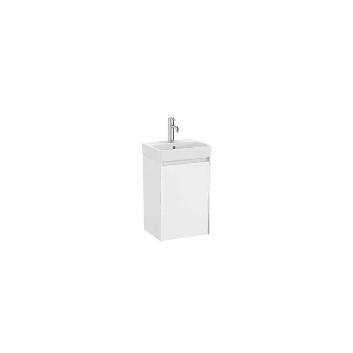 Ona unik meuble compact 1 porte + lave-mains en finecramic 400mm blanc mat - ROCA A851677509 