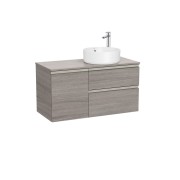 The gap meuble 2t+1p pr vasq à dte 1000 mm city oak/poignées nickel mat - ROCA A851956402 