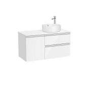 The gap meuble 2t+1p pr vasq à dte 1000 blanc brillant/poignées alu brillantes - ROCA A851956806 