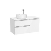 The gap meuble 2t+1p pr vasq à gche 1000 blanc brillant/poignées alu brillantes - ROCA A851957806 