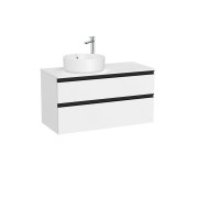 The gap meuble 2t pr vasq à gche (meuble+plan) 1000 mm blanc mat/poignées noires - ROCA A851959509 