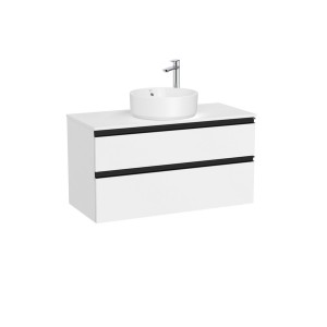 The gap meuble 2t pr vasq centrée 1000 mm blanc mat/poignées noires - ROCA A851960509 