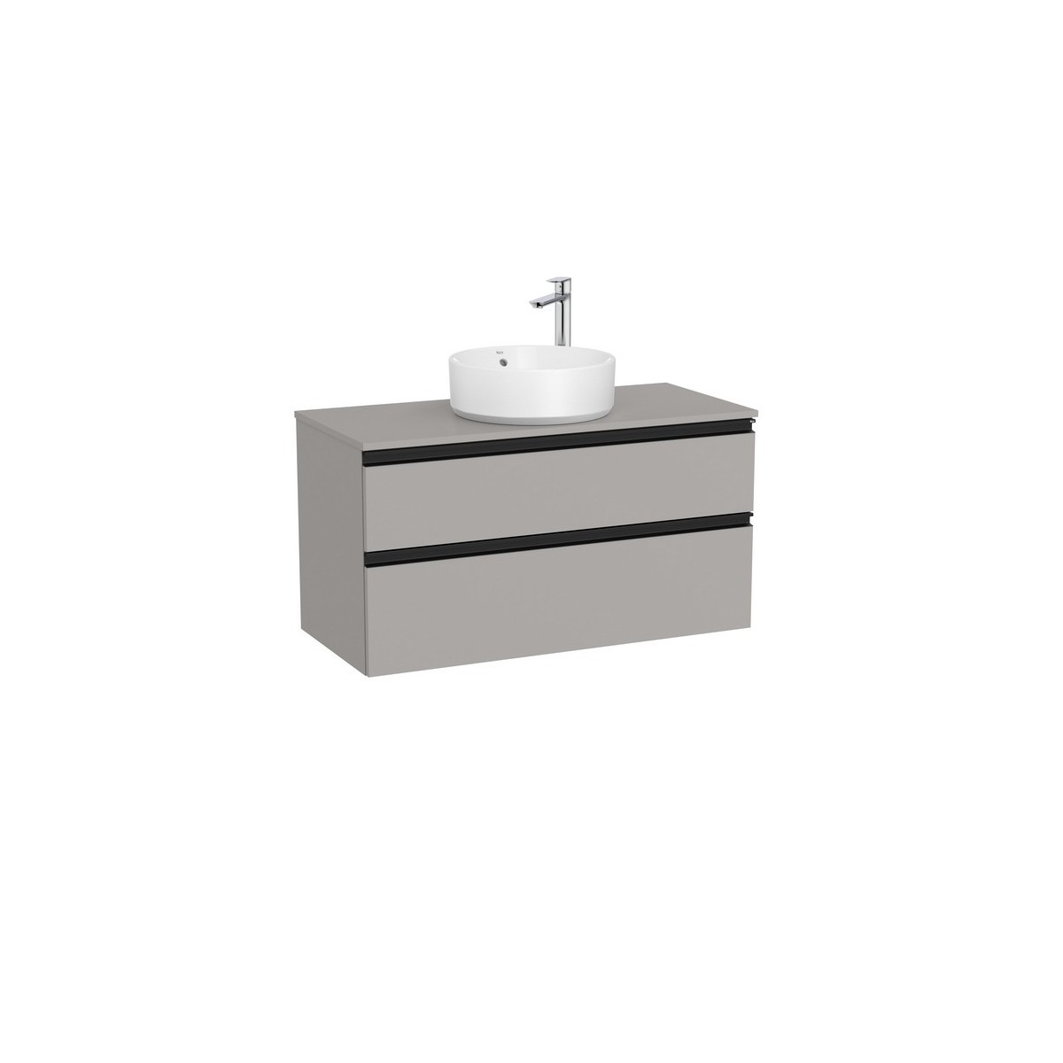 The gap meuble 2t pr vasq centrée 1000 mm gris moyen mat/poignées noires - ROCA A851960547 