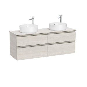 The gap meuble 4 tiroirs pour 2 vasq (meuble+plan) 1400 mm frêne nordic - ROCA A851961434 