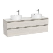 The gap meuble 4 tiroirs pour 2 vasq (meuble+plan) 1600 mm frêne nordic - ROCA A851962434 