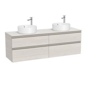 The gap meuble 4 tiroirs pour 2 vasq (meuble+plan) 1600 mm frêne nordic - ROCA A851962434 