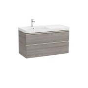 The gap unik 2 tiroirs lavabo asym gche 1000 mm city oak/poignées nickel mat - ROCA A851966402 