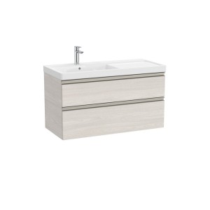 The gap unik 2 tiroirs lavabo asym gche 1000 mm frêne nordic/poignées nickel mat - ROCA A851966434 