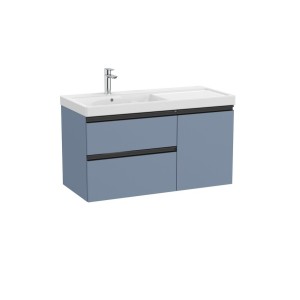 The gap unik 2t+1p lavabo mural asym gche 1000 mm bleu mat/ poignées noires - ROCA A851968548 