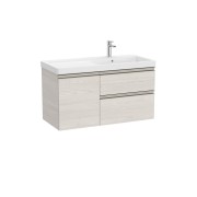 The gap unik 2t+1p lavabo mural asym dte 1000 frêne nordic/poignées nickel mat - ROCA A851969434 