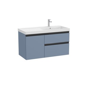 The gap unik 2t+1p lavabo mural asym dte 1000 mm bleu mat/ poignées noires - ROCA A851969548 