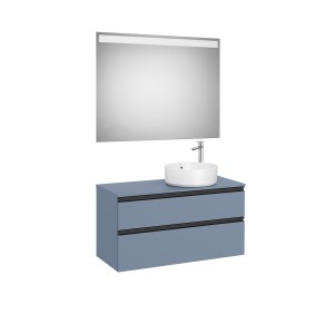 The gap pack 2t pour vasque à droite 1000mm bleu mat/ poignées noires - ROCA A851972548 