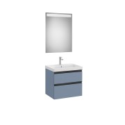 The gap pack 2t lavabo mural (unik+miroir) 600mm bleu mat/ poignées noires - ROCA A851974548 