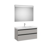 The gap pack 2t lavabo mural centré 1000mm gris moyen mat/poignées noires - ROCA A851976547 