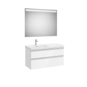 The gap pack 2t lavabo mural gauche 1000 blanc brillant/poignées alu brillantes - ROCA A851977806 