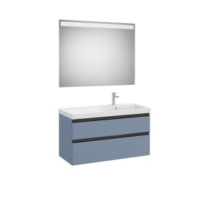 The gap pack 2t lavabo mural droite 1000mm bleu mat/ poignées noires - ROCA A851978548 