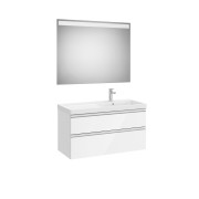 The gap pack 2t lavabo mural droite 1000 blanc brillant/poignées alu brillantes - ROCA A851978806 