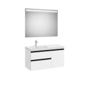 The gap pack 2t + 1p lavabo mural gauche 1000mm blanc mat/poignées noires - ROCA A851979509 