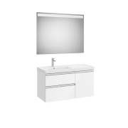 The gap pack 2t+1p lavabo mural gauche 1000 blanc brill/poignées alu brillantes - ROCA A851979806 